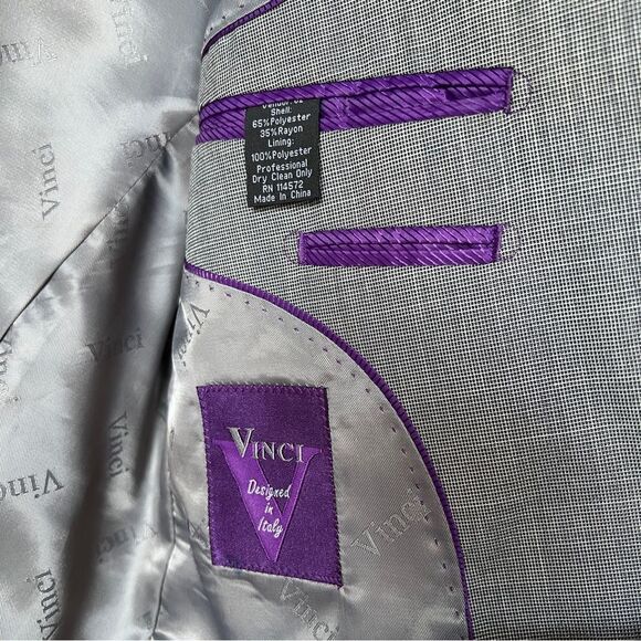 Vinci Designed In Italy Mens Size 38R Two Button Blazer Sports Coat 150 - Picture 5 of 11